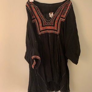 Free People Embroidered Tunic - Navy Blue